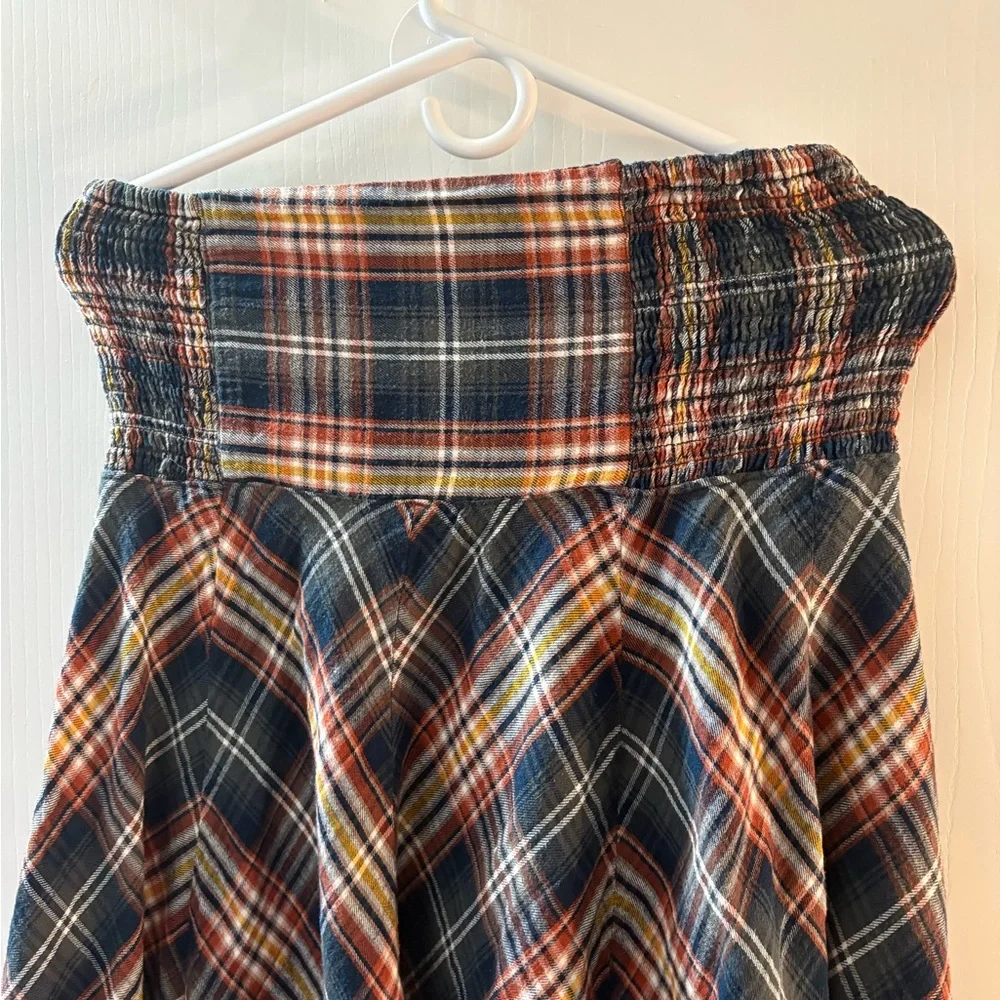 NATURAL LIFE Plaid Midi Skirt - Blue, Red, Yellow - Picture 1 of 5
